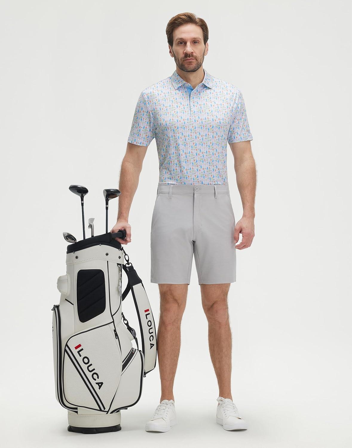 imageM MAELREG Mens Golf Shirt Print Performance Moisture Wicking Dry Fit Short Sleeve Casual Sport Collared Polo Shirts for MenColorful Wine Glass