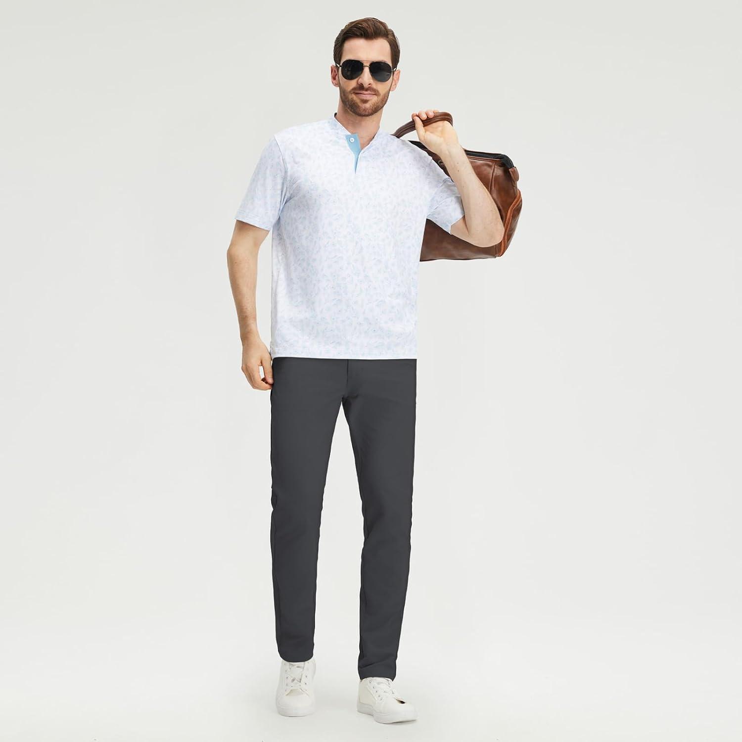 imageM MAELREG Stretch Cotton Blend Mens Golf Casual Dress PantsDark Grey