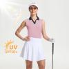 M MAELREG Polo Shirts for Women V Neck Sports Tennis Sleeveless Shirts Ribbed Collared Lightweight Athletic Womens Golf Shirt(Lavender)