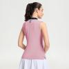M MAELREG Polo Shirts for Women V Neck Sports Tennis Sleeveless Shirts Ribbed Collared Lightweight Athletic Womens Golf Shirt(Lavender)