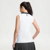 M MAELREG Polo Shirts for Women V Neck Sports Tennis Sleeveless Shirts Ribbed Collared Lightweight Athletic Womens Golf Shirt(White)