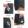 M MAELREG Women’s 2 in 1 Athletic Running Shorts 4″ High Waisted Tummy Control Workout Shorts Mesh Liner Quick Dry Gym Shorts(Dark Grey)