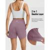 M MAELREG Women’s 2 in 1 Athletic Running Shorts 4″ High Waisted Tummy Control Workout Shorts Mesh Liner Quick Dry Gym Shorts(Lavender Pink)