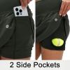 M MAELREG Women’s Golf Skirts Skort with Zipper Pockets High Waisted Lightweight Tennis Skirt with Shorts Running Athletic(Army Green)