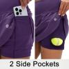 M MAELREG Women’s Golf Skirts Skort with Zipper Pockets High Waisted Lightweight Tennis Skirt with Shorts Running Athletic(Dark Purple)