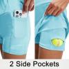 M MAELREG Women’s Golf Skirts Skort with Zipper Pockets High Waisted Lightweight Tennis Skirt with Shorts Running Athletic(Lake Green)