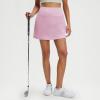 M MAELREG Women’s Golf Skirts Skort with Zipper Pockets High Waisted Lightweight Tennis Skirt with Shorts Running Athletic(Light Pink)
