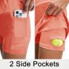 M MAELREG Women’s Golf Skirts Skort with Zipper Pockets High Waisted Lightweight Tennis Skirt with Shorts Running Athletic(Peach Pink)