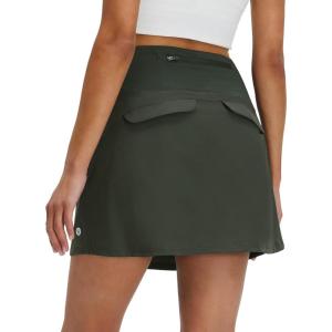 M MAELREG Women’s Golf Skirts Skort with Zipper Pockets High Waisted Lightweight Tennis Skirt with Shorts Running Athletic(Army Green)