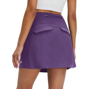M MAELREG Women’s Golf Skirts Skort with Zipper Pockets High Waisted Lightweight Tennis Skirt with Shorts Running Athletic(Dark Purple)