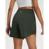 M MAELREG Women’s 16″ Golf Tennis Skirt – 3-1/8″ High Waisted A-Line Flowy Skort with Shorts Underneath & 3 Pockets(Army Green)