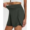 M MAELREG Women’s 16″ Golf Tennis Skirt – 3-1/8″ High Waisted A-Line Flowy Skort with Shorts Underneath & 3 Pockets(Army Green)