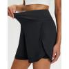 M MAELREG Women’s 16″ Golf Tennis Skirt – 3-1/8″ High Waisted A-Line Flowy Skort with Shorts Underneath & 3 Pockets(Black)