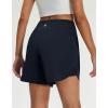 M MAELREG Women’s 16″ Golf Tennis Skirt – 3-1/8″ High Waisted A-Line Flowy Skort with Shorts Underneath & 3 Pockets(Navy Blue)