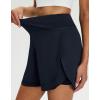 M MAELREG Women’s 16″ Golf Tennis Skirt – 3-1/8″ High Waisted A-Line Flowy Skort with Shorts Underneath & 3 Pockets(Navy Blue)