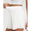 M MAELREG Women’s 16″ Golf Tennis Skirt – 3-1/8″ High Waisted A-Line Flowy Skort with Shorts Underneath & 3 Pockets(White)