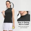 M MAELREG Women’s Mock Neck Golf Tennis Tank Top Sleeveless Moisture Wicking Stretch Pull On Athletic Tops(Black)