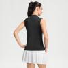 M MAELREG Women’s Mock Neck Golf Tennis Tank Top Sleeveless Moisture Wicking Stretch Pull On Athletic Tops(Black)