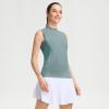 M MAELREG Women’s Mock Neck Golf Tennis Tank Top Sleeveless Moisture Wicking Stretch Pull On Athletic Tops(Dusty Blue)