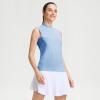 M MAELREG Women’s Mock Neck Golf Tennis Tank Top Sleeveless Moisture Wicking Stretch Pull On Athletic Tops(Light Blue)
