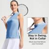 M MAELREG Women’s Mock Neck Golf Tennis Tank Top Sleeveless Moisture Wicking Stretch Pull On Athletic Tops(Light Blue)