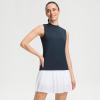 M MAELREG Women’s Mock Neck Golf Tennis Tank Top Sleeveless Moisture Wicking Stretch Pull On Athletic Tops(Navy Blue)