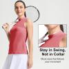 M MAELREG Women’s Mock Neck Golf Tennis Tank Top Sleeveless Moisture Wicking Stretch Pull On Athletic Tops(Pink)