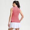 M MAELREG Women’s Mock Neck Golf Tennis Tank Top Sleeveless Moisture Wicking Stretch Pull On Athletic Tops(Pink)
