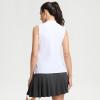 M MAELREG Women’s Mock Neck Golf Tennis Tank Top Sleeveless Moisture Wicking Stretch Pull On Athletic Tops(White)