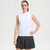 M MAELREG Women’s Mock Neck Golf Tennis Tank Top Sleeveless Moisture Wicking Stretch Pull On Athletic Tops(White)