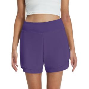 M MAELREG Women’s 16″ Golf Tennis Skirt – 3-1/8″ High Waisted A-Line Flowy Skort with Shorts Underneath & 3 Pockets(Dark Purple)