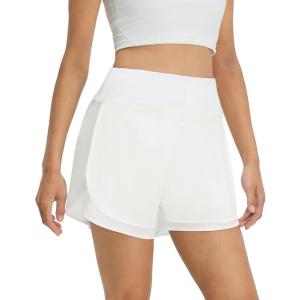 M MAELREG Women’s 16″ Golf Tennis Skirt – 3-1/8″ High Waisted A-Line Flowy Skort with Shorts Underneath & 3 Pockets(White)