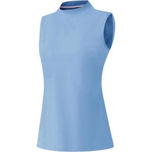 M MAELREG Women’s Mock Neck Golf Tennis Tank Top Sleeveless Moisture Wicking Stretch Pull On Athletic Tops(Light Blue)