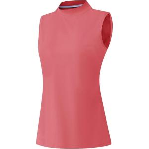 M MAELREG Women’s Mock Neck Golf Tennis Tank Top Sleeveless Moisture Wicking Stretch Pull On Athletic Tops(Pink)