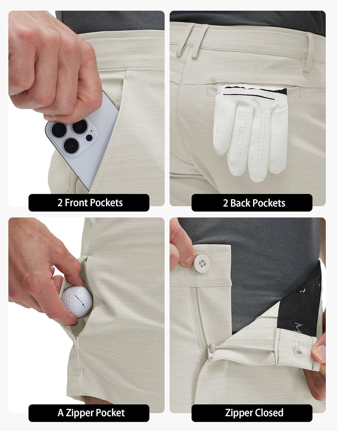 imageM MAELREG Mens Hybrid Golf Shorts 7 Inch Inseam Lightweight Flat Front Dress Shorts with PocketsFossil