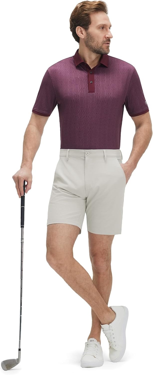 imageM MAELREG Mens Hybrid Golf Shorts 7 Inch Inseam Lightweight Flat Front Dress Shorts with PocketsFossil