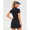 M MAELREG Womens Golf Dress with 2 Pockets on Separate Shorts UPF50+ Tennis Athletic Dress Moisture Wicking 4-Way Stretch(Black)