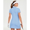M MAELREG Womens Golf Dress with 2 Pockets on Separate Shorts UPF50+ Tennis Athletic Dress Moisture Wicking 4-Way Stretch(Light Blue)