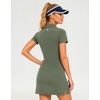 M MAELREG Womens Golf Dress with 2 Pockets on Separate Shorts UPF50+ Tennis Athletic Dress Moisture Wicking 4-Way Stretch(Mossy Stone)