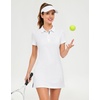 M MAELREG Womens Golf Dress with 2 Pockets on Separate Shorts UPF50+ Tennis Athletic Dress Moisture Wicking 4-Way Stretch(White)