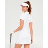 M MAELREG Womens Golf Dress with 2 Pockets on Separate Shorts UPF50+ Tennis Athletic Dress Moisture Wicking 4-Way Stretch(White)