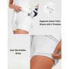 M MAELREG Womens Golf Dress with 2 Pockets on Separate Shorts UPF50+ Tennis Athletic Dress Moisture Wicking 4-Way Stretch(White)