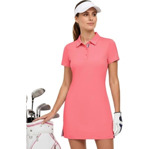 M MAELREG Womens Golf Dress with 2 Pockets on Separate Shorts UPF50+ Tennis Athletic Dress Moisture Wicking 4-Way Stretch(Pink)